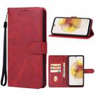 For Motorola Moto G73 Leather Phone Case(Red) - 1