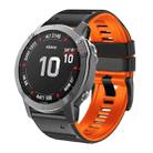 For Garmin Fenix 7/7X/6/6X/5/5X 22mm Two-Color Silicone Watch Band(Black Orange) - 1