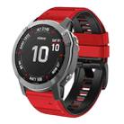 For Garmin Fenix 7/7X/6/6X/5/5X 26mm Two-Color Silicone Watch Band(Red Black) - 1