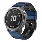 For Garmin Fenix 7/7X/6/6X/5/5X 26mm Two-Color Silicone Watch Band(Midnight Blue + Black) - 1