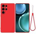 For Samsung Galaxy S25 Ultra Color Liquid Silicone Phone Case(Red) - 1