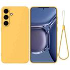For Samsung Galaxy S25 FE 5G Solid Color Liquid Silicone Dropproof Full Coverage Phone Case(Yellow) - 1