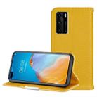 For Huawei P40 Litchi Texture Solid Color Horizontal Flip Leather Case with Bracket & Card Slots & Wallet & Lanyard(Yellow) - 1