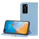 For Huawei P40 Pro Litchi Texture Solid Color Horizontal Flip Leather Case with Bracket & Card Slots & Wallet & Lanyard(Light Blue) - 1