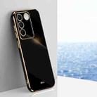 For vivo S16e XINLI Straight Edge 6D Electroplate TPU Phone Case(Black) - 1