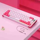 FOETOR Y68 Wireless 2.4G Multi-bluetooth Charging Gaming Keyboard(Double Pink) - 1