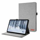 For Nokia T21 Fabric Leather Tablet Case with Wake-up / Sleep Function(Grey) - 1