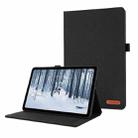 For Nokia T21 Fabric Leather Tablet Case with Wake-up / Sleep Function(Black) - 1