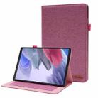 For Huawei MatePad SE Fabric Leather Tablet Case with Wake-up / Sleep Function(Rose Red) - 1