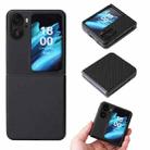For OPPO Find N2 Flip Carbon Fiber Texture Leather Phone Case(Black) - 1