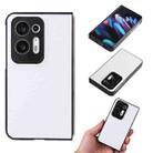 For OPPO Find N2 Carbon Fiber Texture Leather Phone Case(White) - 1