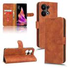 For OPPO Reno9 Pro+ 5G Skin Feel Magnetic Flip Leather Phone Case(Brown) - 1