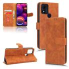 For TCL 305i Skin Feel Magnetic Flip Leather Phone Case(Brown) - 1