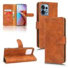 For Motorola Moto X40 Pro Skin Feel Magnetic Flip Leather Phone Case(Brown) - 1