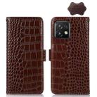 For Motorola Moto X40 Pro Crocodile Top Layer Cowhide Leather Phone Case(Brown) - 1