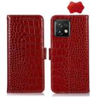 For Motorola Moto X40 Pro Crocodile Top Layer Cowhide Leather Phone Case(Red) - 1