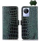 For Vivo Y02 4G Crocodile Top Layer Cowhide Leather Phone Case(Green) - 1