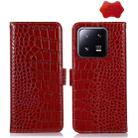 For Xiaomi 13 Pro Crocodile Top Layer Cowhide Leather Phone Case(Red) - 1