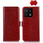 For Xiaomi 13 Crocodile Top Layer Cowhide Leather Phone Case(Red) - 1