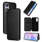 For OPPO A58 5G Carbon Fiber Texture Flip Leather Phone Case(Black) - 1