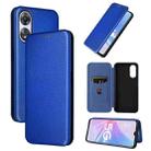 For OPPO A58 5G Carbon Fiber Texture Flip Leather Phone Case(Blue) - 1