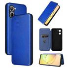 For Realme 10 4G Carbon Fiber Texture Flip Leather Phone Case(Blue) - 1
