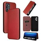 For Realme GT Neo 3T / GT Neo2 5G Carbon Fiber Texture Flip Leather Phone Case(Brown) - 1