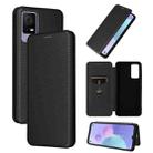 For TCL 405 Carbon Fiber Texture Flip Leather Phone Case(Black) - 1