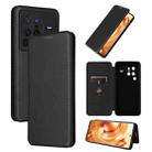 For vivo X80 Pro 5G Carbon Fiber Texture Flip Leather Phone Case(Black) - 1