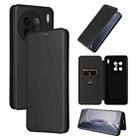 For vivo X90 Pro+ 5G Carbon Fiber Texture Flip Leather Phone Case(Black) - 1