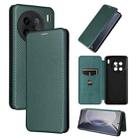 For vivo X90 Pro+ 5G Carbon Fiber Texture Flip Leather Phone Case(Green) - 1