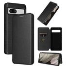 For Google Pixel 7a Carbon Fiber Texture Flip Leather Phone Case(Black) - 1