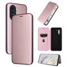 For Huawei nova 10 Carbon Fiber Texture Flip Leather Phone Case(Pink) - 1