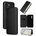 For Huawei nova 10 Carbon Fiber Texture Flip Leather Phone Case(Black) - 1