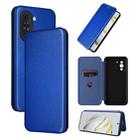 For Huawei nova 10 Carbon Fiber Texture Flip Leather Phone Case(Blue) - 1