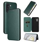 For Huawei nova 10 Carbon Fiber Texture Flip Leather Phone Case(Green) - 1