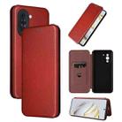 For Huawei nova 10 Carbon Fiber Texture Flip Leather Phone Case(Brown) - 1