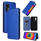 For Ulefone Note 14 Carbon Fiber Texture Flip Leather Phone Case(Blue) - 1