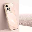 For vivo iQOO 11 5G XINLI Straight 6D Plating Gold Edge TPU Phone Case(Pink) - 1