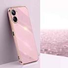 For Realme 10 Pro 5G XINLI Straight Edge 6D Electroplate TPU Phone Case(Cherry Purple) - 1