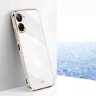 For Realme 10 Pro 5G XINLI Straight 6D Plating Gold Edge TPU Phone Case(White) - 1
