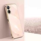For Realme 10 Pro 5G XINLI Straight 6D Plating Gold Edge TPU Phone Case(Pink) - 1