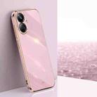 For Realme 10 Pro+ XINLI Straight Edge 6D Electroplate TPU Phone Case(Cherry Purple) - 1