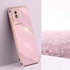 For vivo Y02 4G XINLI Straight 6D Plating Gold Edge TPU Phone Case(Cherry Purple) - 1