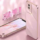 For vivo Y02 4G XINLI Straight 6D Plating Gold Edge TPU Phone Case(White) - 3