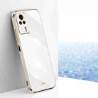 For Xiaomi Redmi K60E XINLI Straight 6D Plating Gold Edge TPU Phone Case(White) - 1