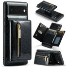 For Google Pixel 6a DG.MING M3 Series Glitter Powder Card Bag Leather Case(Black) - 1