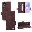 For OPPO A58 5G Magnetic Clasp Leather Phone Case(Brown) - 1