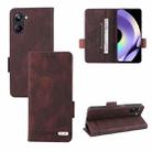 For Realme 10 Pro Magnetic Clasp Leather Phone Case(Brown) - 1