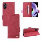 For Realme 10 Pro Magnetic Clasp Leather Phone Case(Red) - 1